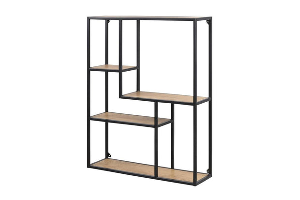 Actona Biblioteca din pal si metal Seaford Stejar / Negru, l75xA20xH91 cm