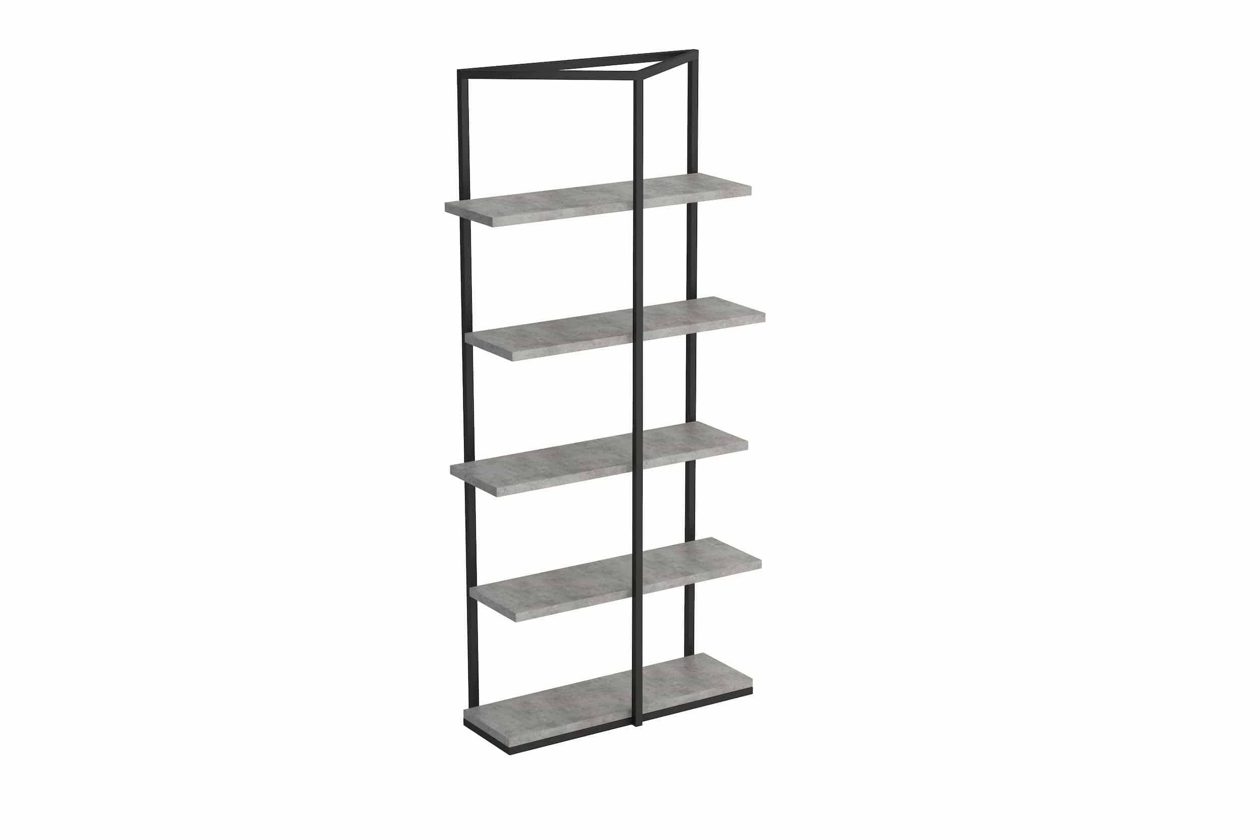 Biblioteca din pal si metal, Wison Negru, l80xA30xH180 cm (4)