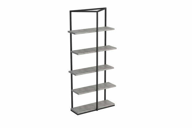 Biblioteca din pal si metal, Wison Negru, l80xA30xH180 cm (4)