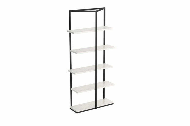 Biblioteca din pal si metal, Wison Negru, l80xA30xH180 cm (5)