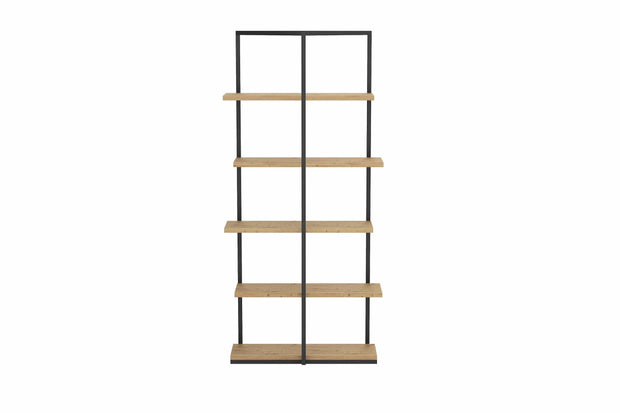 Biblioteca din pal si metal, Wison Negru, l80xA30xH180 cm (10)