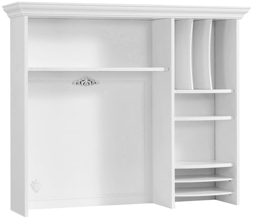 Biblioteca suspendata din pal, pentru copii si tineret, Romantica Alb, l112xA29xH95 cm