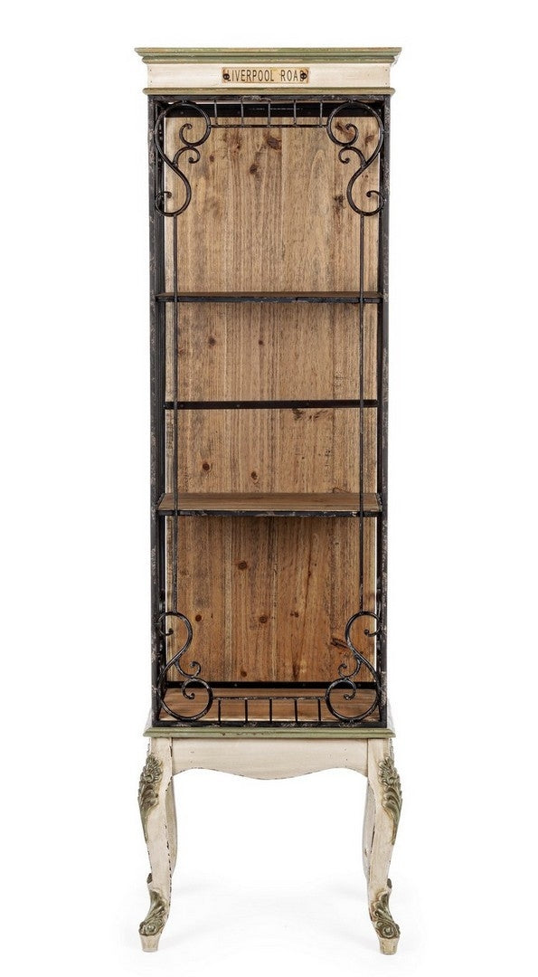Biblioteca din lemn de pin si metal, Liverpool Natural / Ivoir, l46,2xA33xH159,5 cm (1)