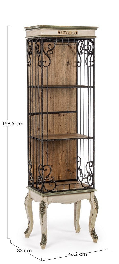 Biblioteca din lemn de pin si metal, Liverpool Natural / Ivoir, l46,2xA33xH159,5 cm (2)