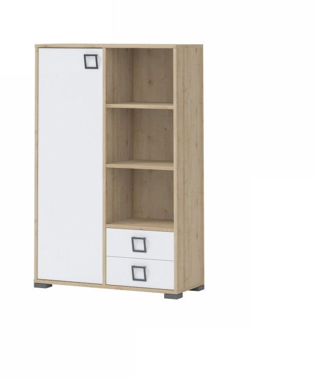 Biblioteca din pal cu 2 sertare si 1 usa, pentru copii, Kiki K12 Fag, l86xA37xH134 cm (1)