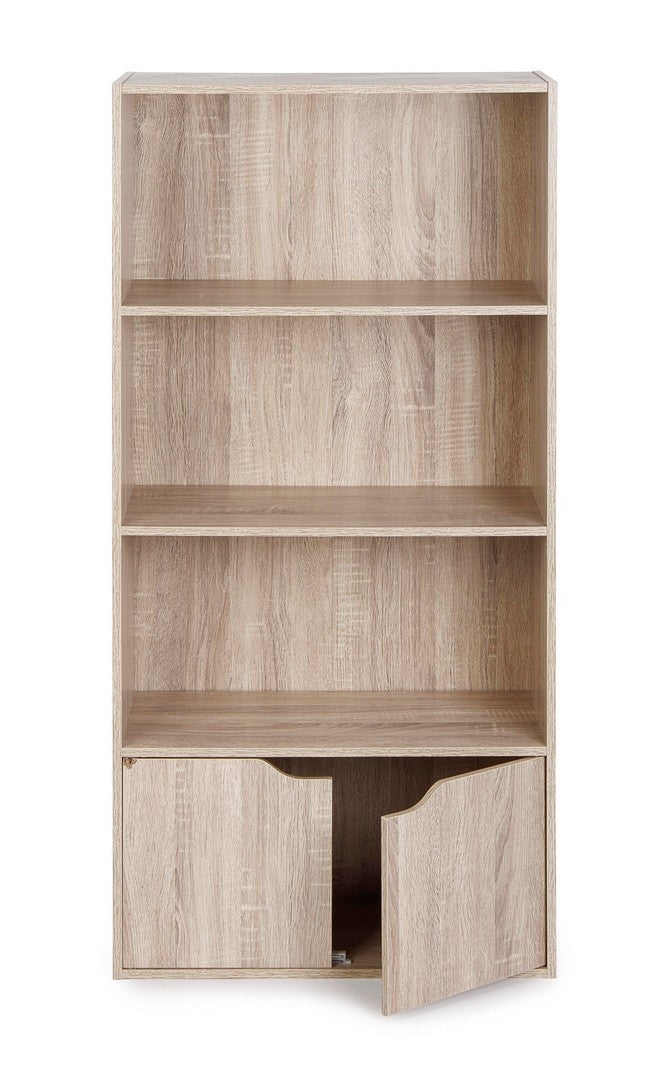 Biblioteca din pal, cu 2 usi, Maelle II Stejar Sonoma, l59xA29xH120 cm (2)