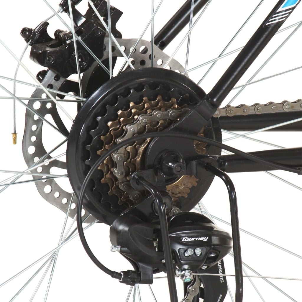 Bicicleta montana cu 21 de viteze, cadru metalic, Mountain Negru / Rosu, 48 cm (8)