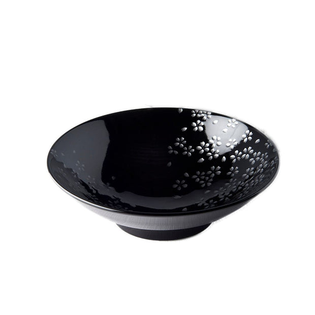 MIJ Europe Bol din ceramica, 1000 ml, Ø25xH7 cm, Silver Sakura Negru