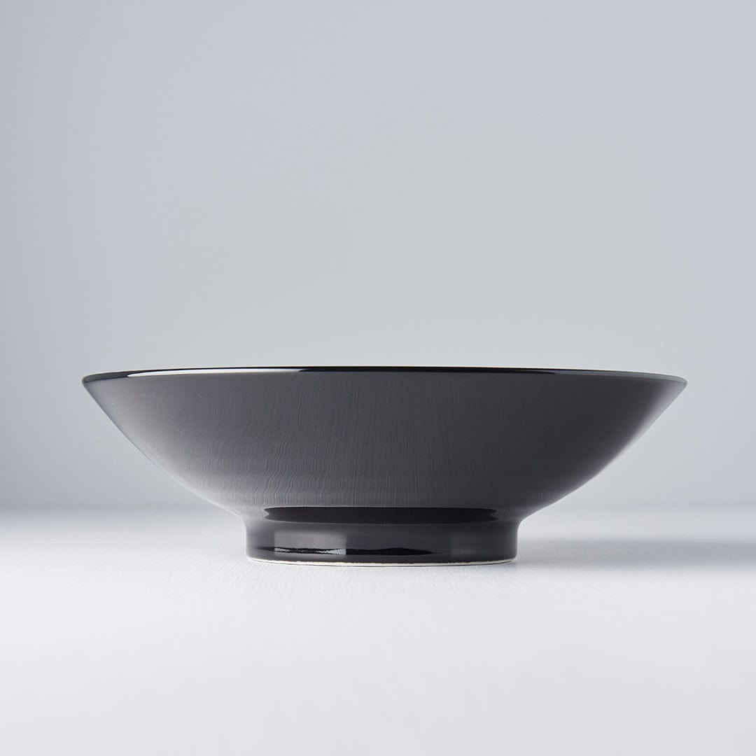 MIJ Europe Bol din ceramica, 1000 ml, Ø25xH7 cm, Silver Sakura Negru