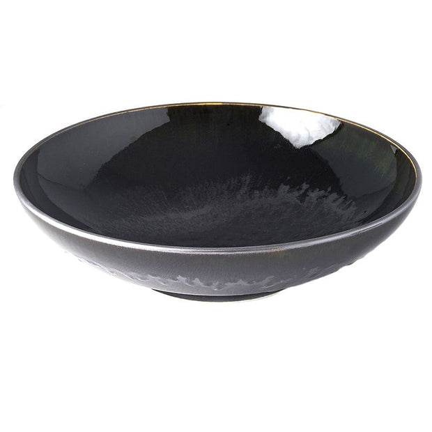 MIJ Europe Bol din ceramica, 1500 ml, Ø28,5xH7,5 cm, Matt Negru