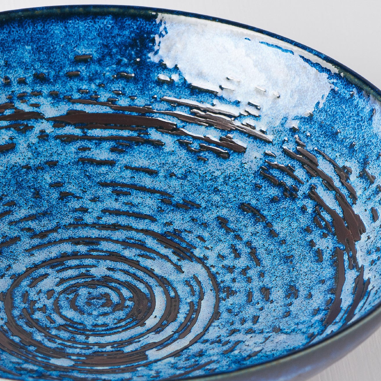 Bol din ceramica, 1500 ml, Ø29xH7,5 cm, Swirl Albastru (3)