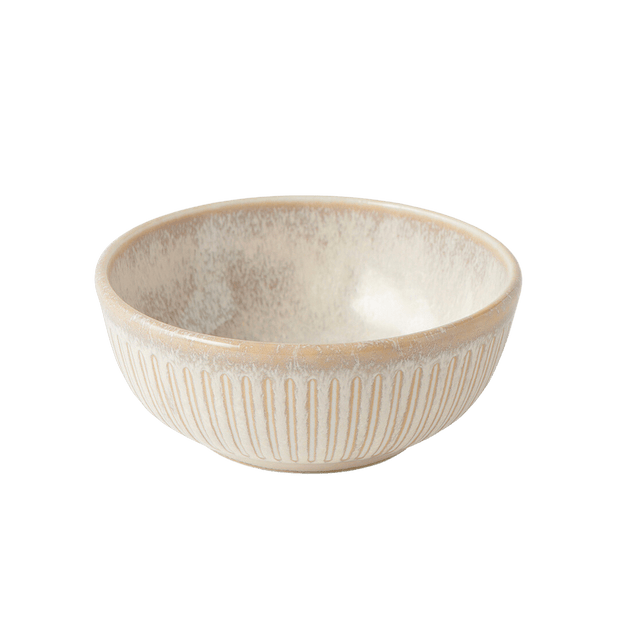 MIJ Europe Bol din ceramica, 160 ml, Ø10,5xH4,5 cm, Ridged Crem