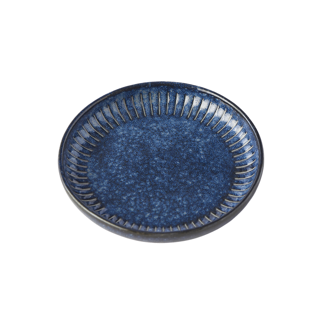 MIJ Europe Bol din ceramica, 20 ml, Ø9xH1,5 cm, Ridged Albastru