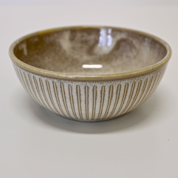 MIJ Europe Bol din ceramica, 300 ml, Ø13xH5 cm, Ridged Crem