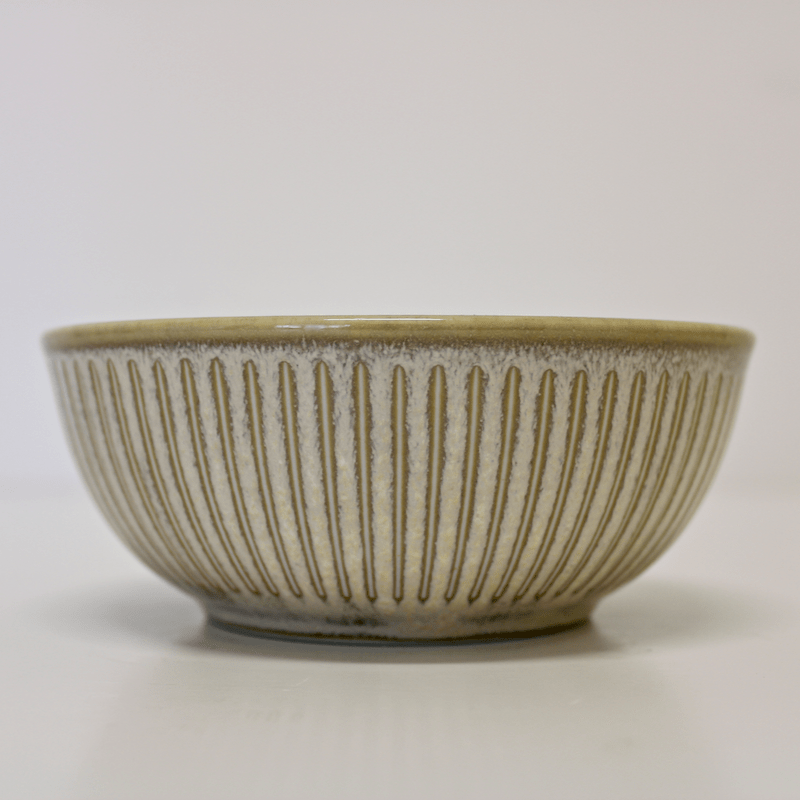 MIJ Europe Bol din ceramica, 300 ml, Ø13xH5 cm, Ridged Crem