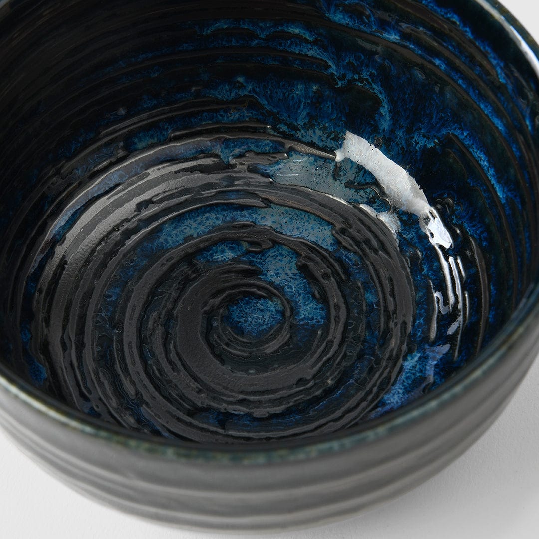 MIJ Europe Bol din ceramica, 400 ml, Ø13 cm, Swirl Albastru