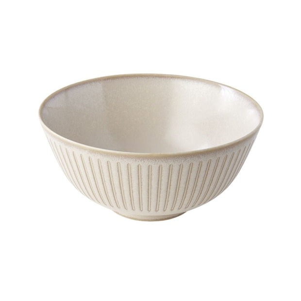 MIJ Europe Bol din ceramica, 550 ml, Ø16xH7,5 cm, Ridged Crem