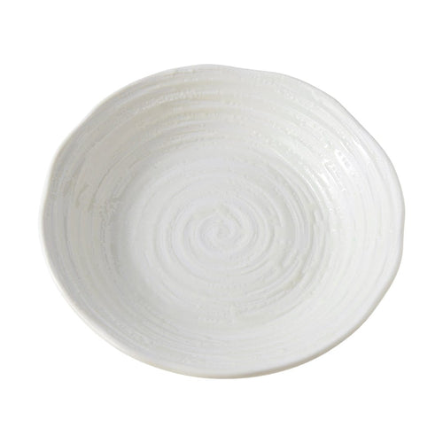 MIJ Europe Bol din ceramica, 600 ml, Ø23,5xH4,5 cm, Spiral Alb