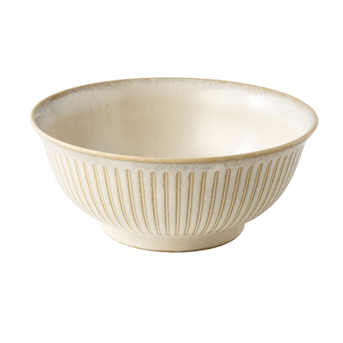 MIJ Europe Bol din ceramica, 700 ml, Ø18xH7,5 cm, Ridged Crem