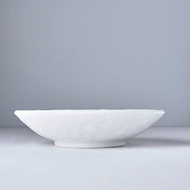 MIJ Europe Bol din ceramica, 700 ml, Ø24xH6 cm, White Blossom Alb