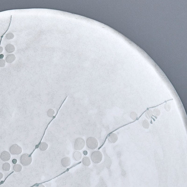 MIJ Europe Bol din ceramica, 700 ml, Ø24xH6 cm, White Blossom Alb