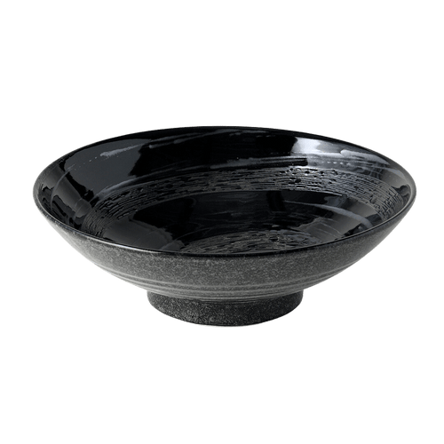 MIJ Europe Bol din ceramica, 900 ml, Ø24,5xH8 cm, Swirl Negru