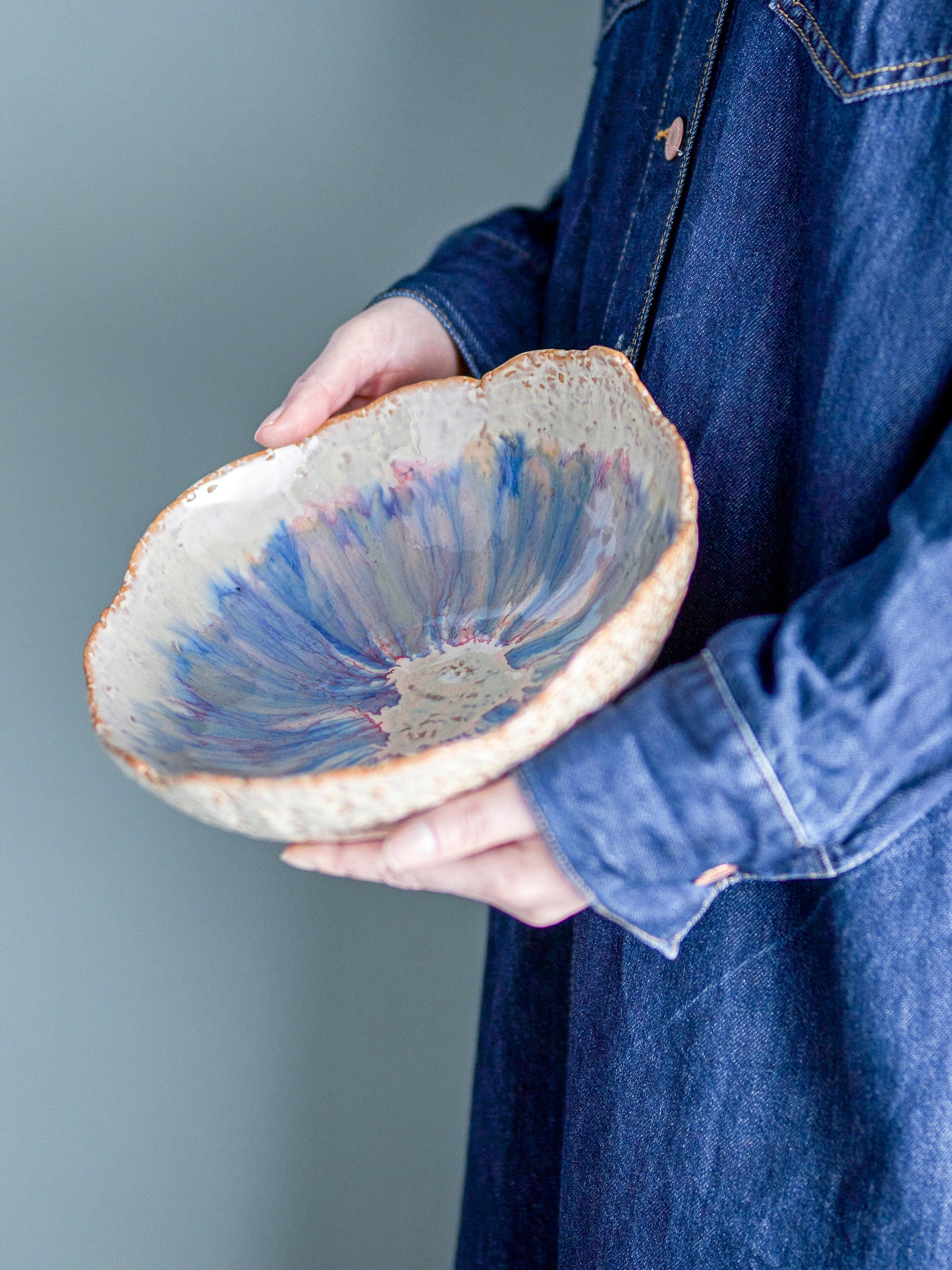 Bloomingville Bol din ceramica, Amalia Albastru, 1400 ml