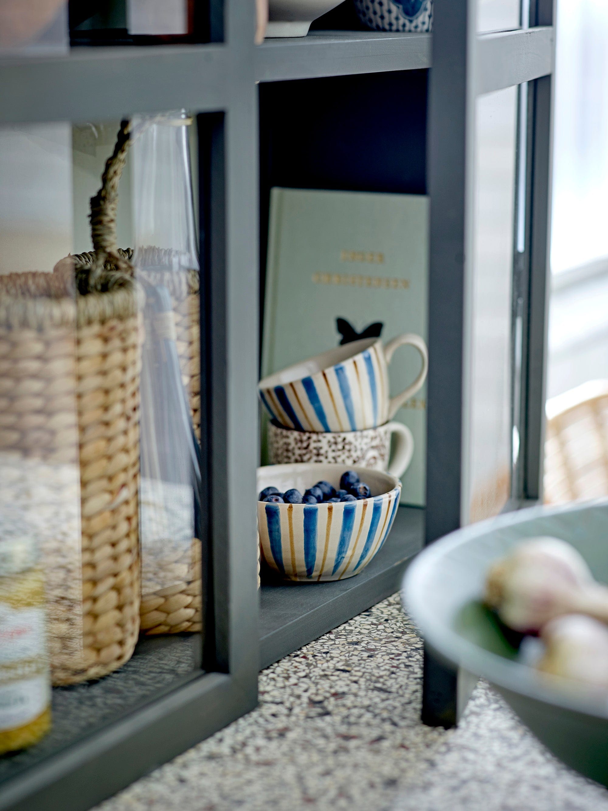 Bloomingville Bol din ceramica, Derry Albastru, 320 ml