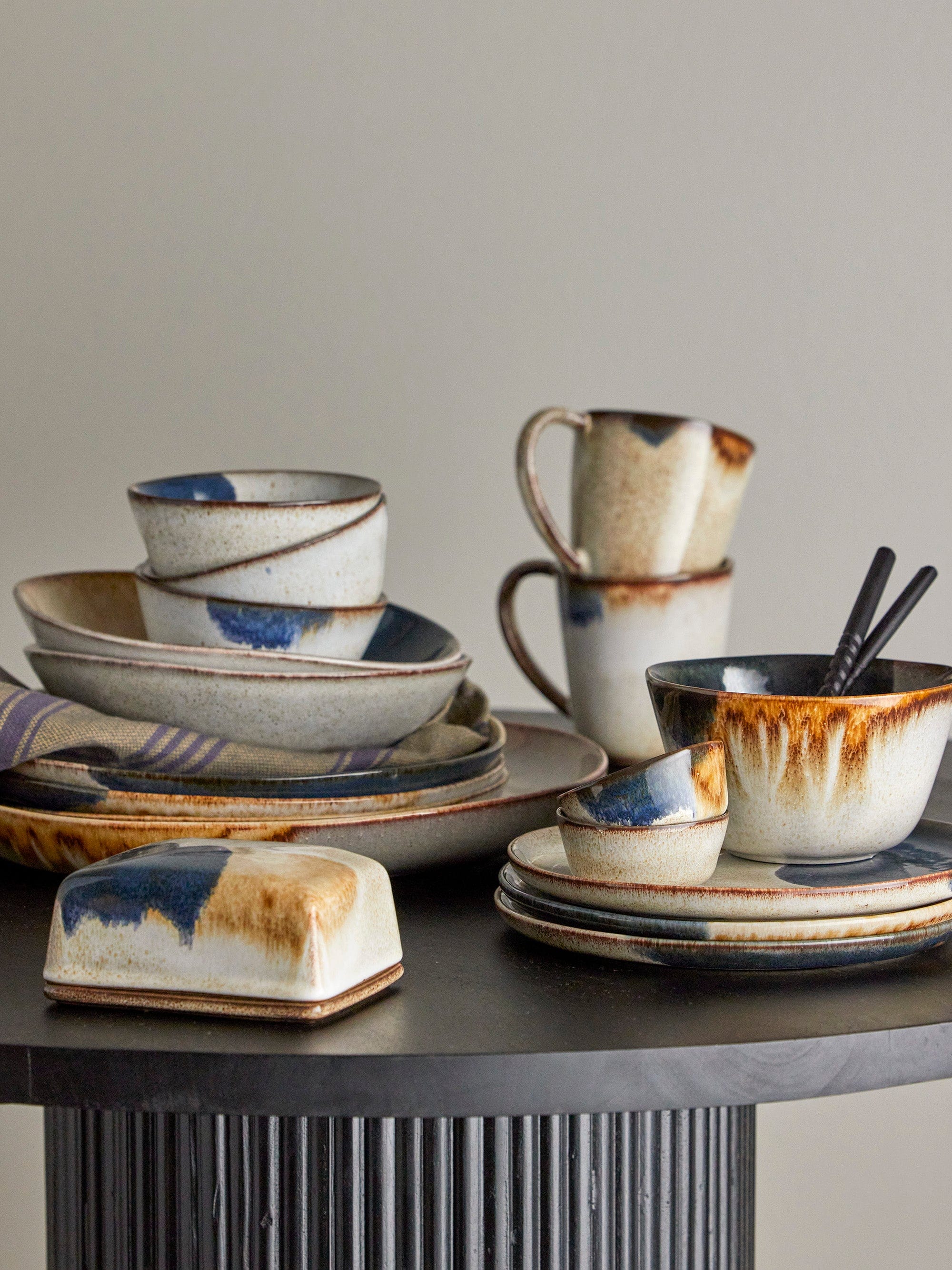 Bloomingville Bol din ceramica, Jules Gri, 800 ml