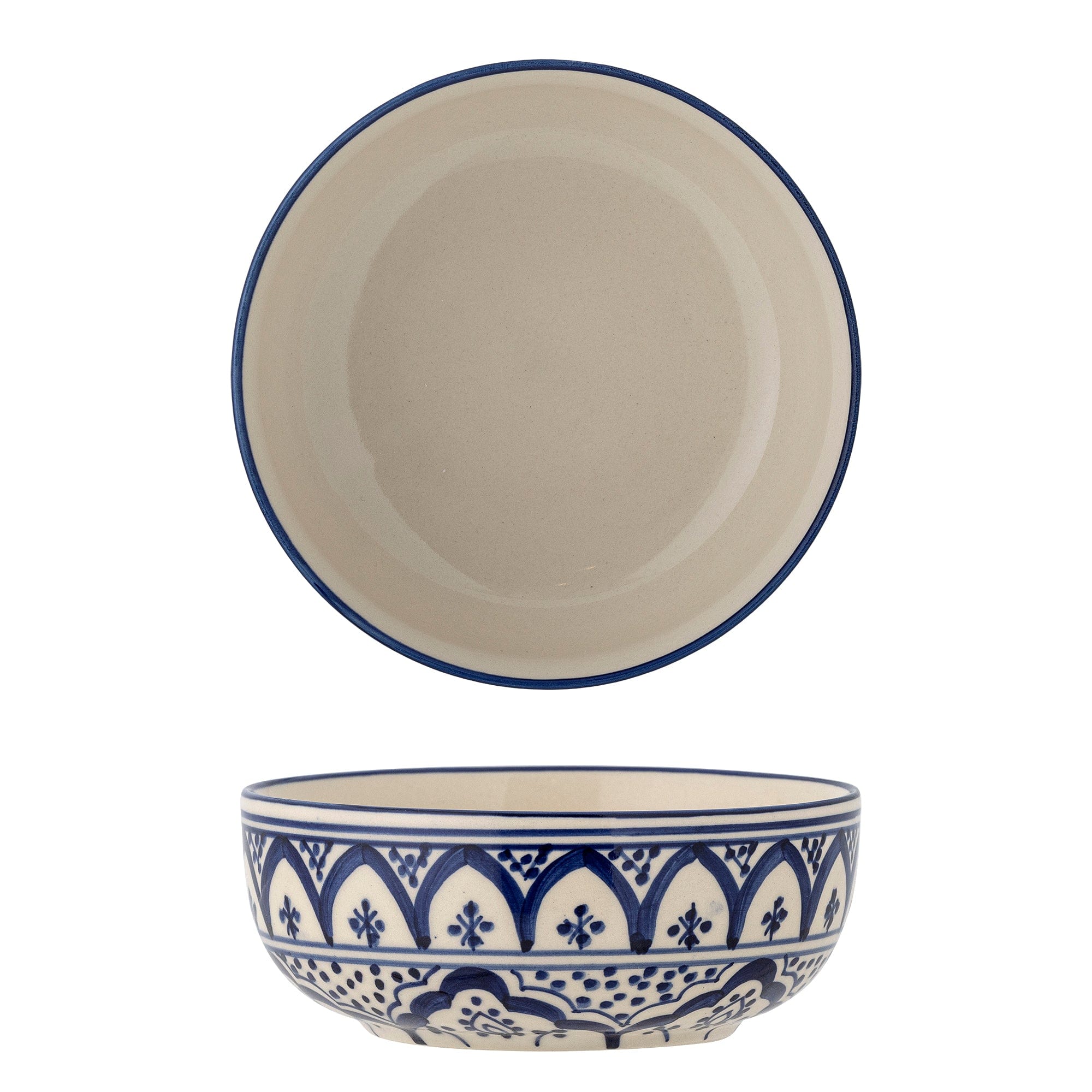 Bloomingville Bol din ceramica, Karlie Albastru, 550 ml