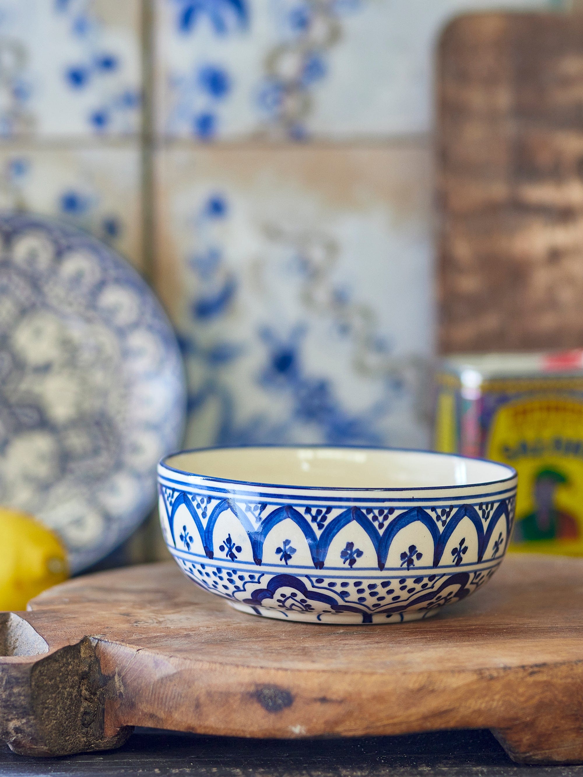 Bloomingville Bol din ceramica, Karlie Albastru, 550 ml