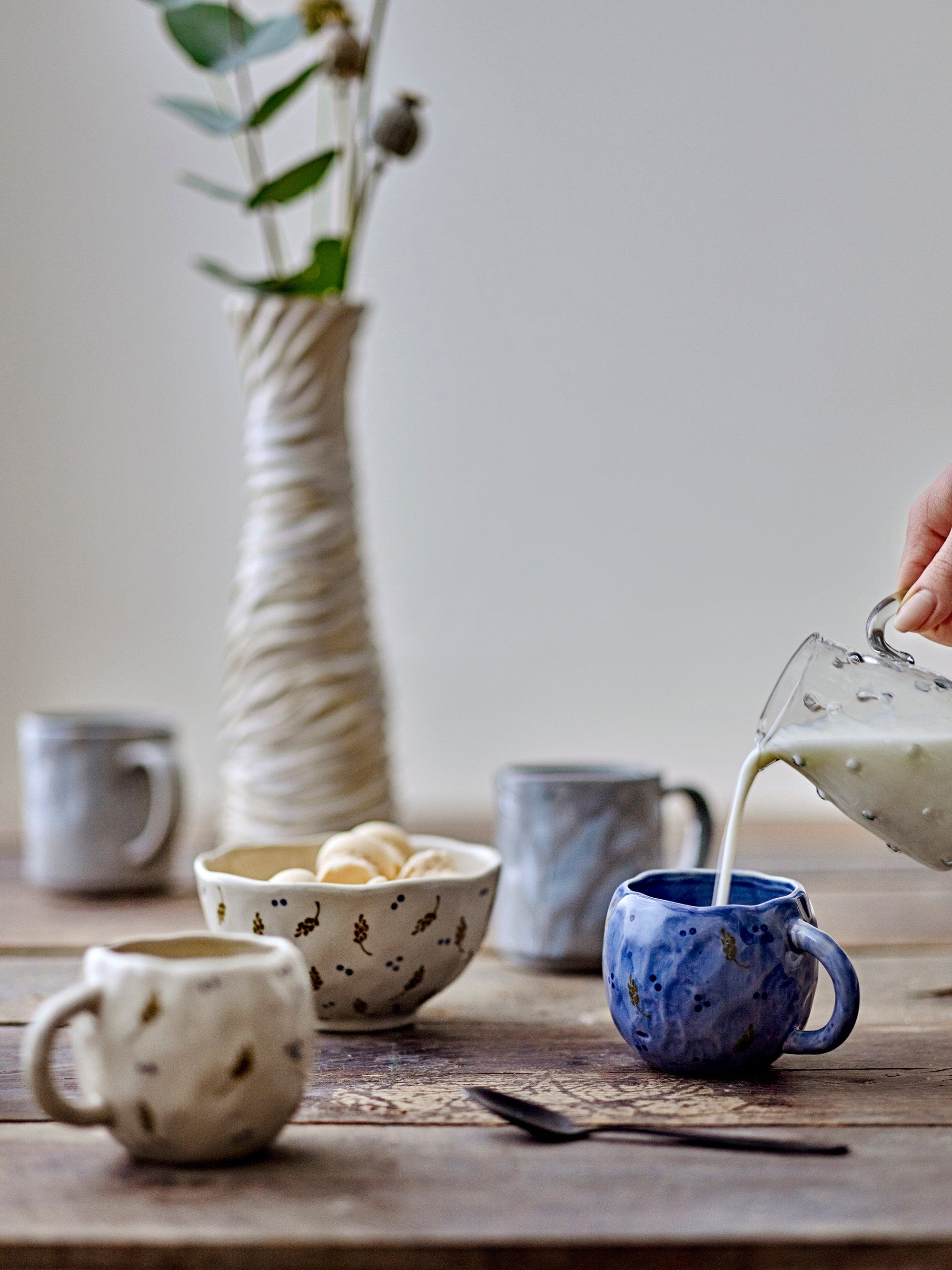 Bloomingville Bol din ceramica, Pippine Alb, 400 ml