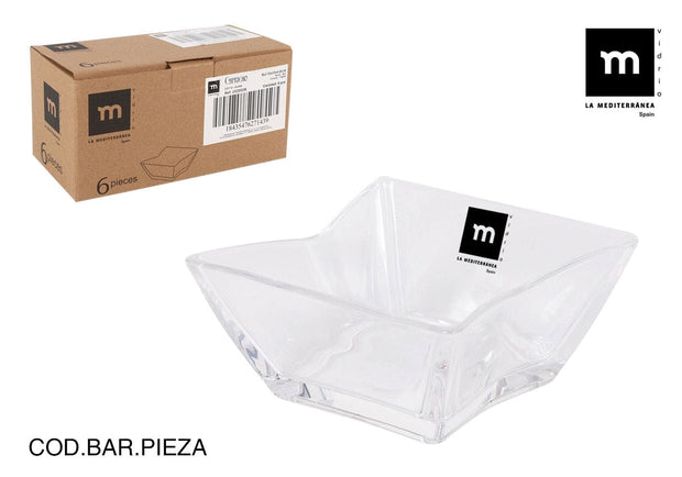 Bol din sticla, Capricho Transparent, L10xl10xH4.8 cm