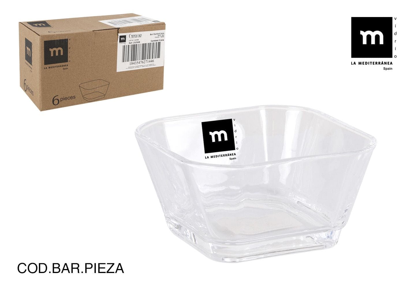 Bol din sticla, Capricho Transparent, L10xl10xH5.2 cm