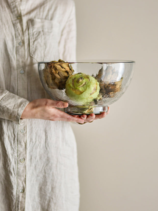 Bloomingville Bol din sticla reciclata, Taro Transparent, 4400 ml