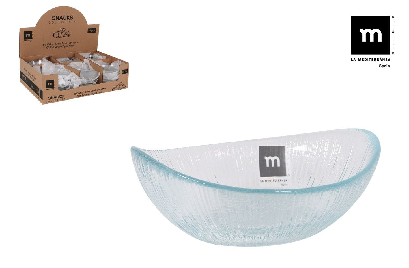 Bol din sticla, Snacks Transparent, L10.5xl12.5xH5.5 cm