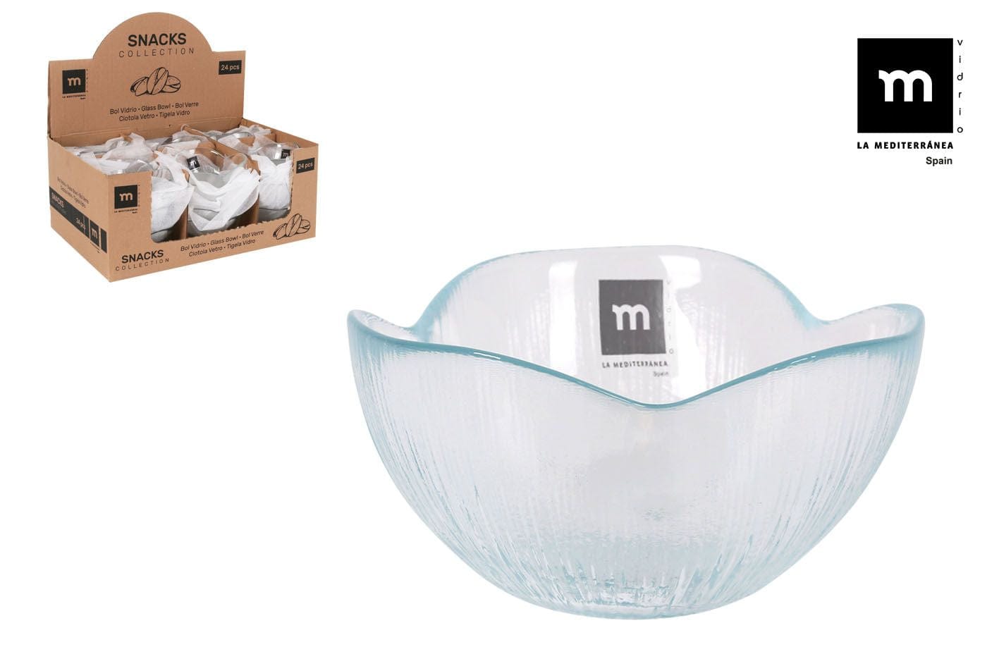 Bol din sticla, Snacks Transparent, L11.5xl11xH6 cm