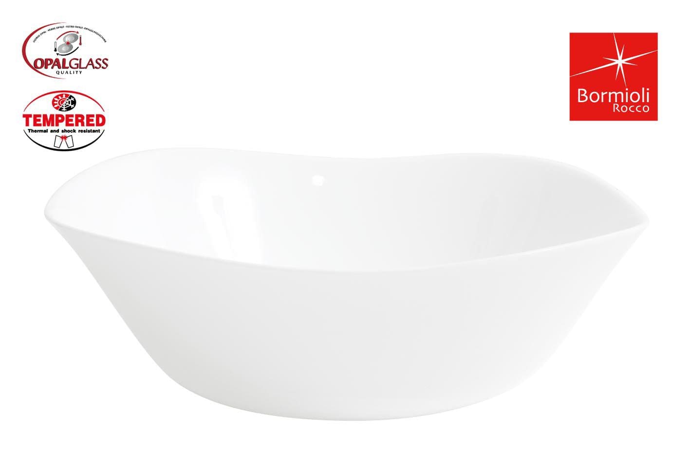 Bol pentru salata, din sticla, Parma Alb, Ø24.5xH8 cm