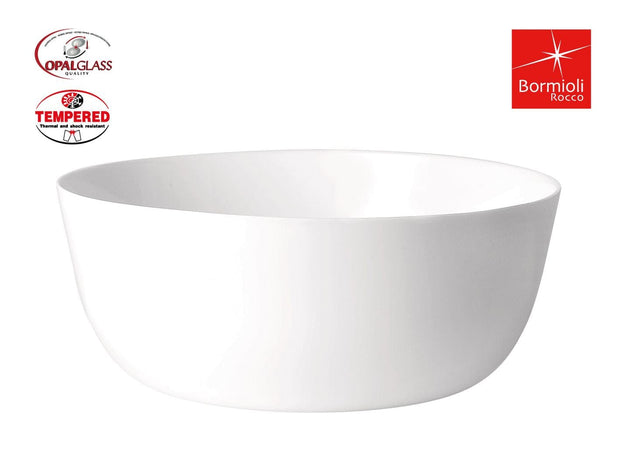 Bol pentru salata, din sticla, Toledo Alb, Ø23xH10 cm