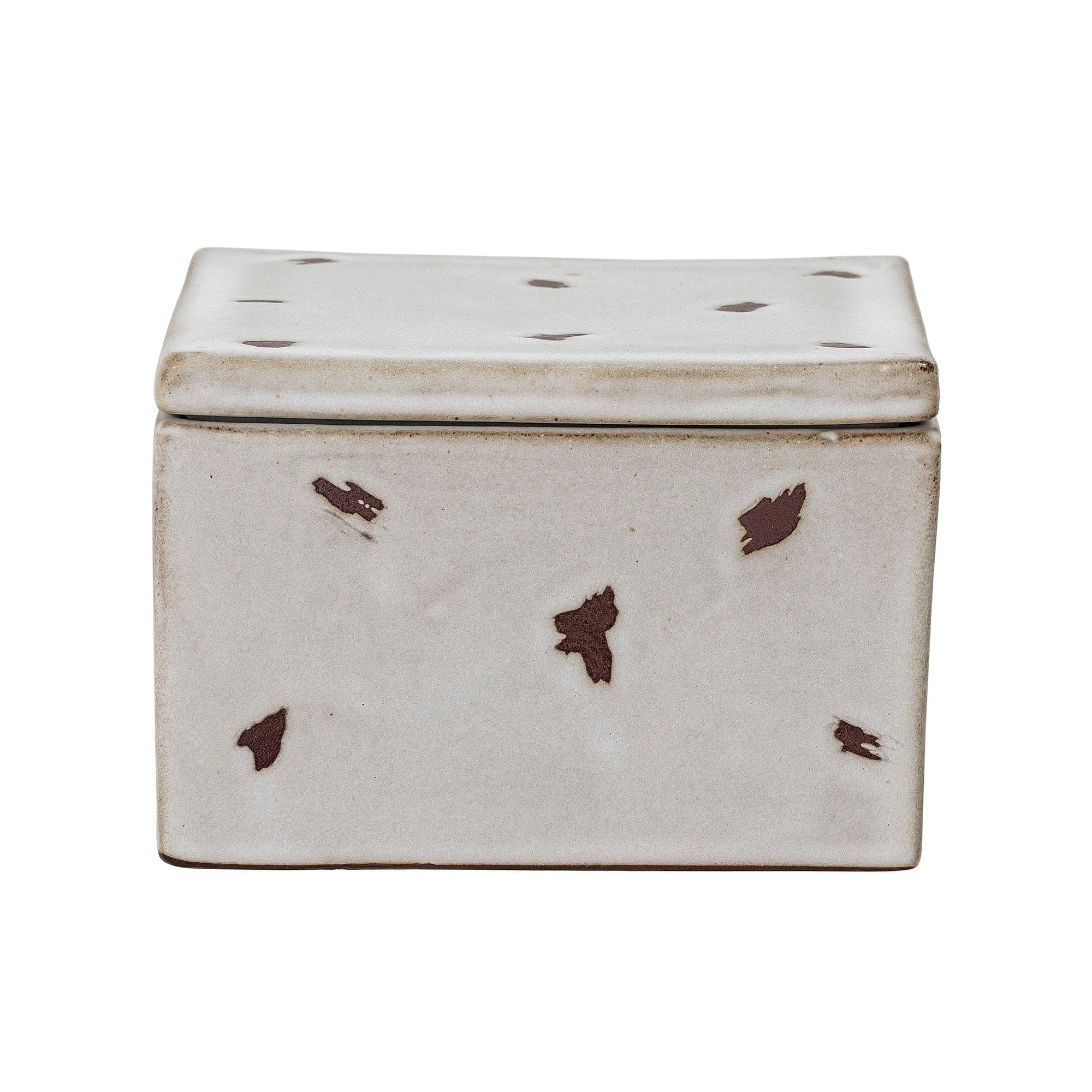 Bloomingville Borcan pentru depozitare cu capac, Aiza Alb, 1150 ml, l12xA12xH8 cm