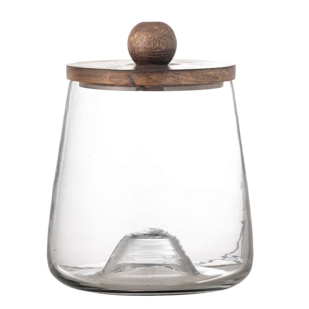 Bloomingville Borcan pentru depozitare cu capac, Asami Transparent, 1900 ml, Ø15xH20 cm