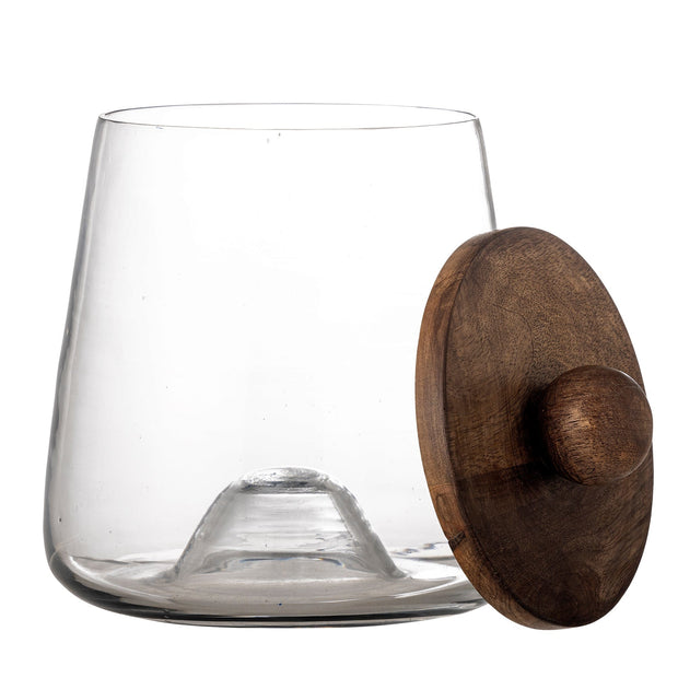 Bloomingville Borcan pentru depozitare cu capac, Asami Transparent, 1900 ml, Ø15xH20 cm