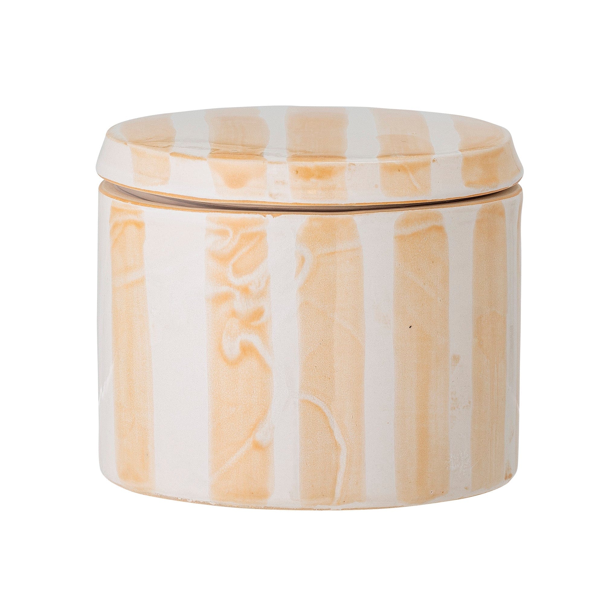 Bloomingville Borcan pentru depozitare cu capac, Cathe Galben, 720 ml, Ø13xH10.5 cm