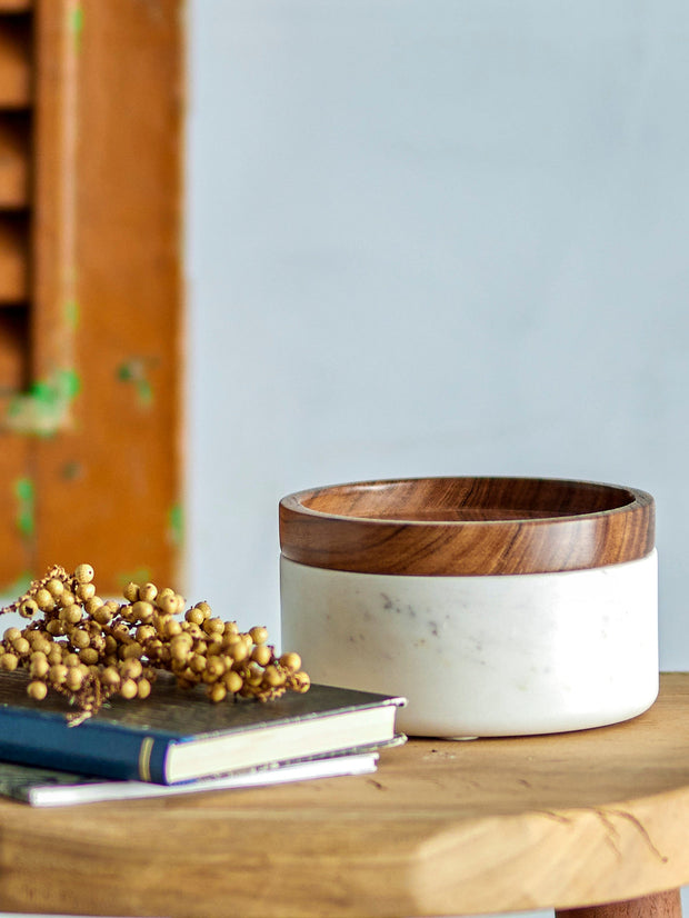 Bloomingville Borcan pentru depozitare cu capac, Fenella Alb, , Ø15xH7.5 cm