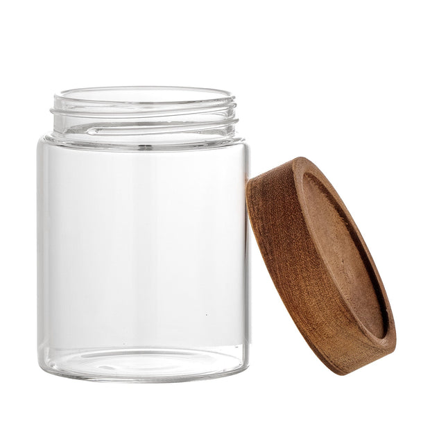 Bloomingville Borcan pentru depozitare cu capac, Kauna Transparent, 285 ml, Ø8xH10 cm