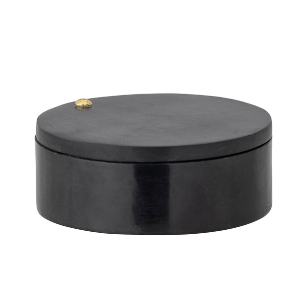 Bloomingville Borcan pentru depozitare cu capac, Manja Negru, , Ø10xH4 cm
