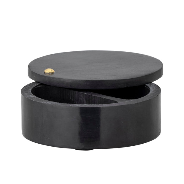 Bloomingville Borcan pentru depozitare cu capac, Manja Negru, , Ø10xH4 cm