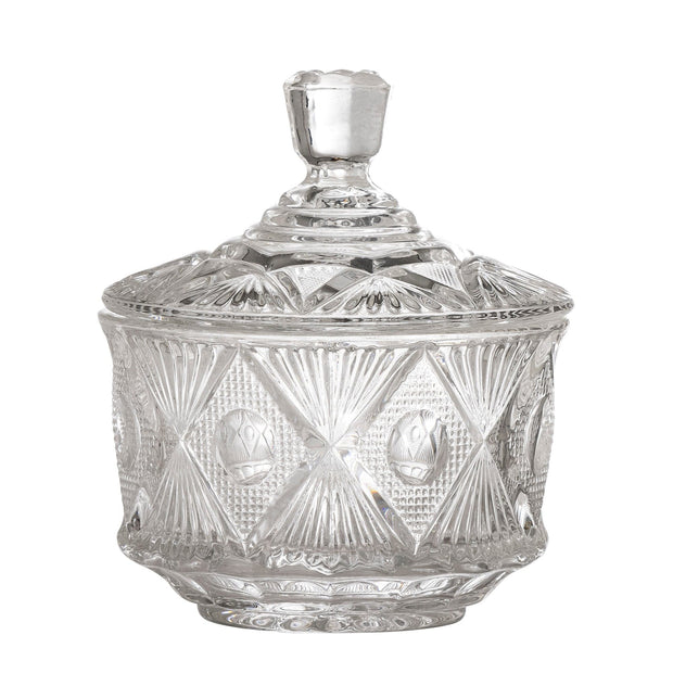 Bloomingville Borcan pentru depozitare cu capac, Ninya Transparent, 460 ml, Ø11xH16 cm