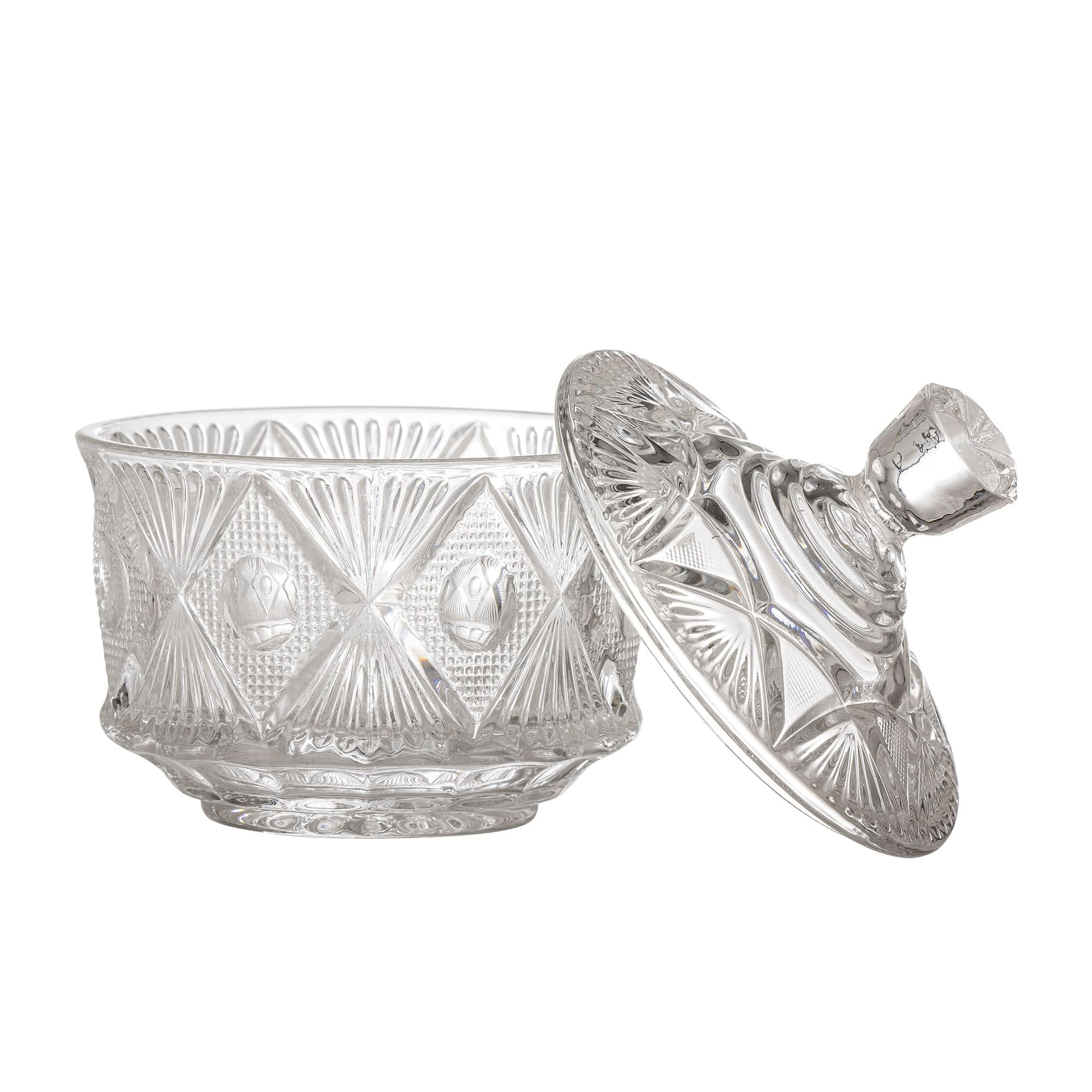 Bloomingville Borcan pentru depozitare cu capac, Ninya Transparent, 460 ml, Ø11xH16 cm