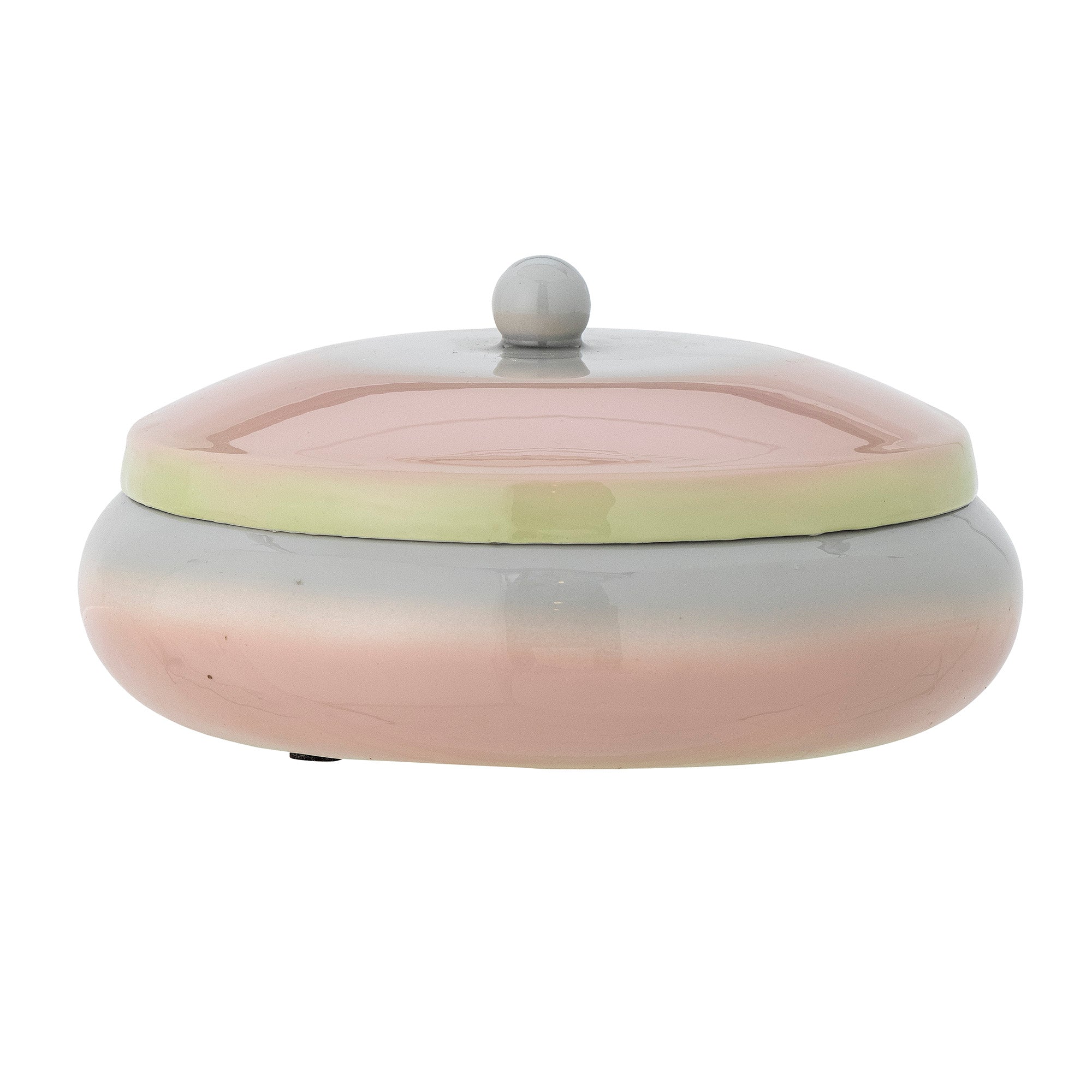Bloomingville Borcan pentru depozitare cu capac, Peach Roz, , Ø18xH9 cm